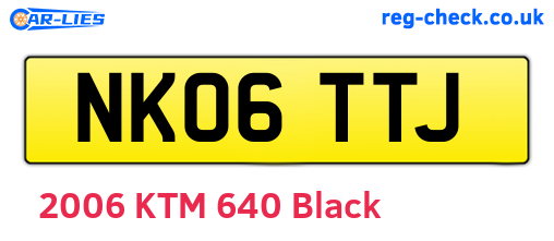 NK06TTJ are the vehicle registration plates.