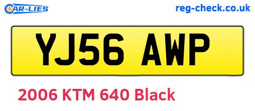 YJ56AWP are the vehicle registration plates.