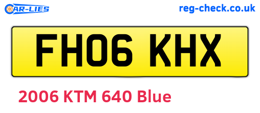 FH06KHX are the vehicle registration plates.