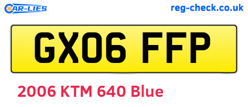 GX06FFP are the vehicle registration plates.
