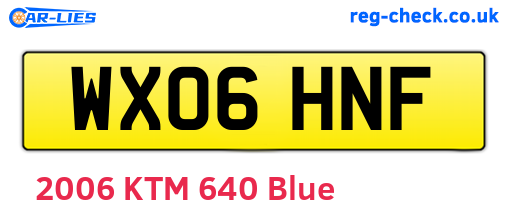 WX06HNF are the vehicle registration plates.