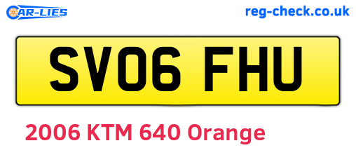 SV06FHU are the vehicle registration plates.