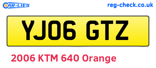 YJ06GTZ are the vehicle registration plates.