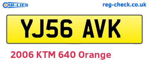 YJ56AVK are the vehicle registration plates.