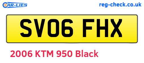 SV06FHX are the vehicle registration plates.