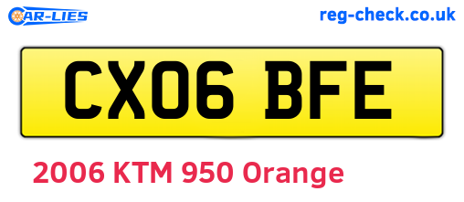 CX06BFE are the vehicle registration plates.