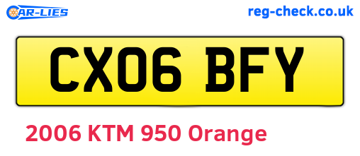 CX06BFY are the vehicle registration plates.