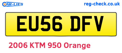 EU56DFV are the vehicle registration plates.