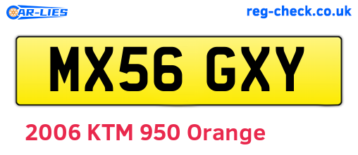 MX56GXY are the vehicle registration plates.