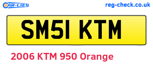 SM51KTM are the vehicle registration plates.