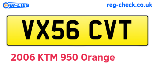 VX56CVT are the vehicle registration plates.