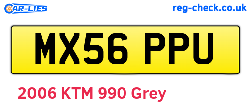 MX56PPU are the vehicle registration plates.