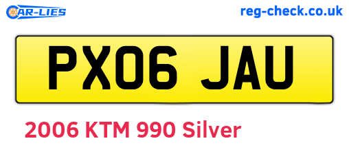 PX06JAU are the vehicle registration plates.