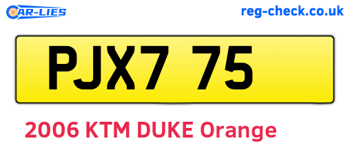 PJX775 are the vehicle registration plates.