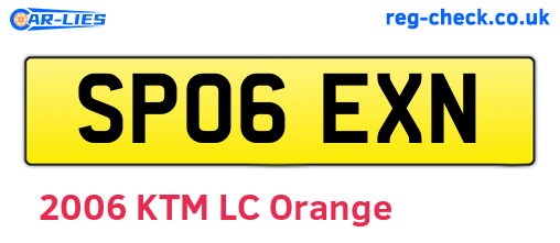 SP06EXN are the vehicle registration plates.