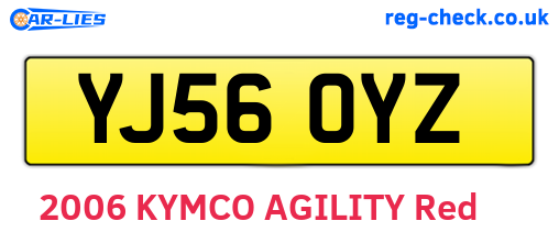 YJ56OYZ are the vehicle registration plates.