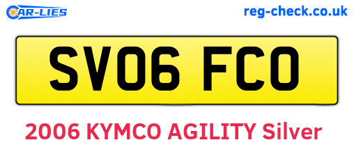 SV06FCO are the vehicle registration plates.