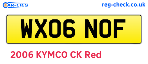 WX06NOF are the vehicle registration plates.