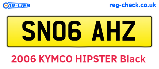 SN06AHZ are the vehicle registration plates.