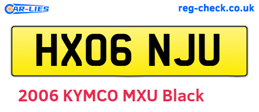 HX06NJU are the vehicle registration plates.