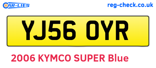 YJ56OYR are the vehicle registration plates.