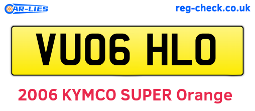 VU06HLO are the vehicle registration plates.