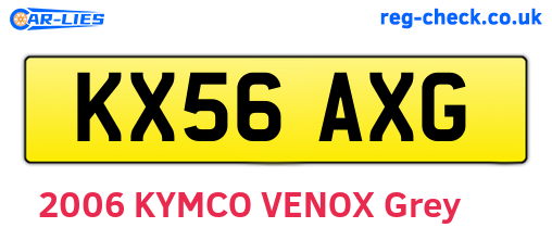 KX56AXG are the vehicle registration plates.