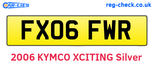 FX06FWR are the vehicle registration plates.
