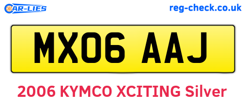 MX06AAJ are the vehicle registration plates.
