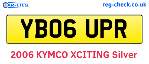 YB06UPR are the vehicle registration plates.