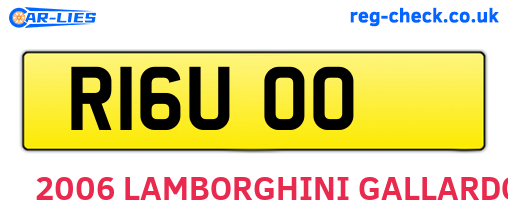 R16UOO are the vehicle registration plates.