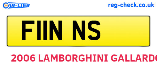 F11NNS are the vehicle registration plates.