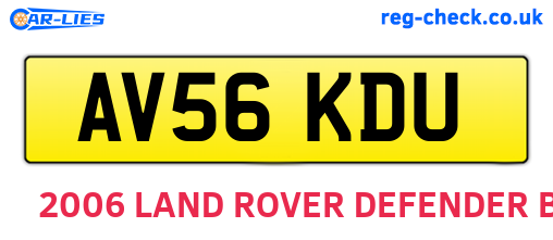 AV56KDU are the vehicle registration plates.