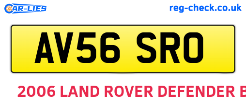 AV56SRO are the vehicle registration plates.