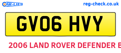 GV06HVY are the vehicle registration plates.