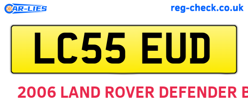 LC55EUD are the vehicle registration plates.