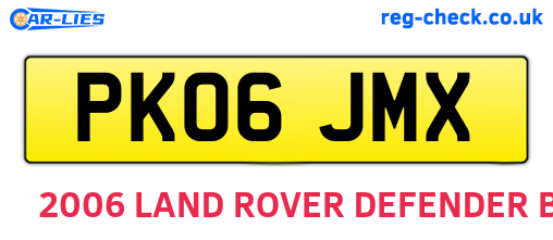 PK06JMX are the vehicle registration plates.