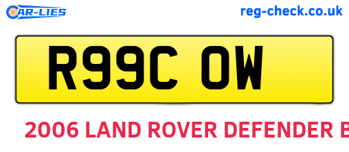 R99COW are the vehicle registration plates.