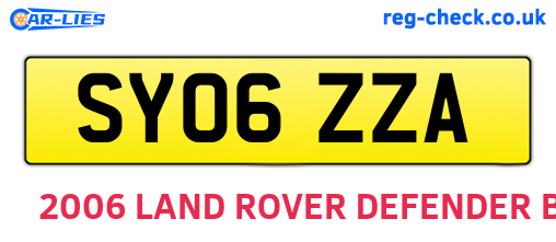 SY06ZZA are the vehicle registration plates.
