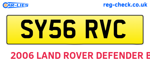 SY56RVC are the vehicle registration plates.
