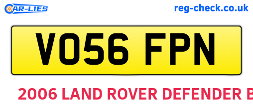 VO56FPN are the vehicle registration plates.