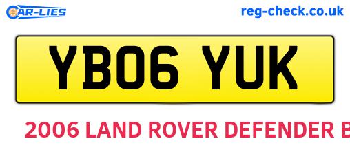 YB06YUK are the vehicle registration plates.