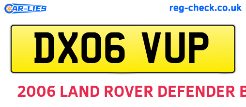 DX06VUP are the vehicle registration plates.