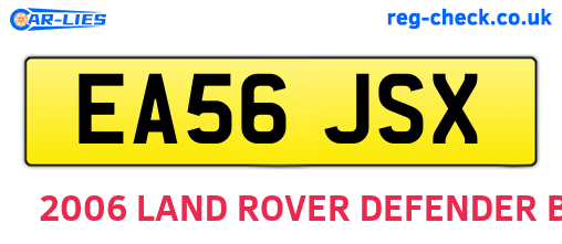 EA56JSX are the vehicle registration plates.