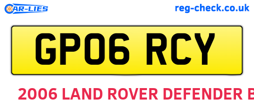 GP06RCY are the vehicle registration plates.