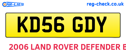 KD56GDY are the vehicle registration plates.