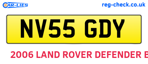 NV55GDY are the vehicle registration plates.