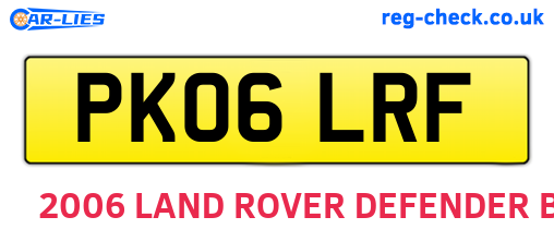 PK06LRF are the vehicle registration plates.