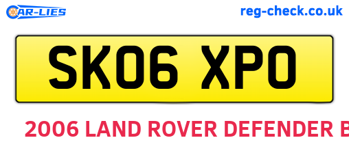 SK06XPO are the vehicle registration plates.