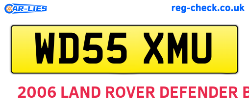WD55XMU are the vehicle registration plates.
